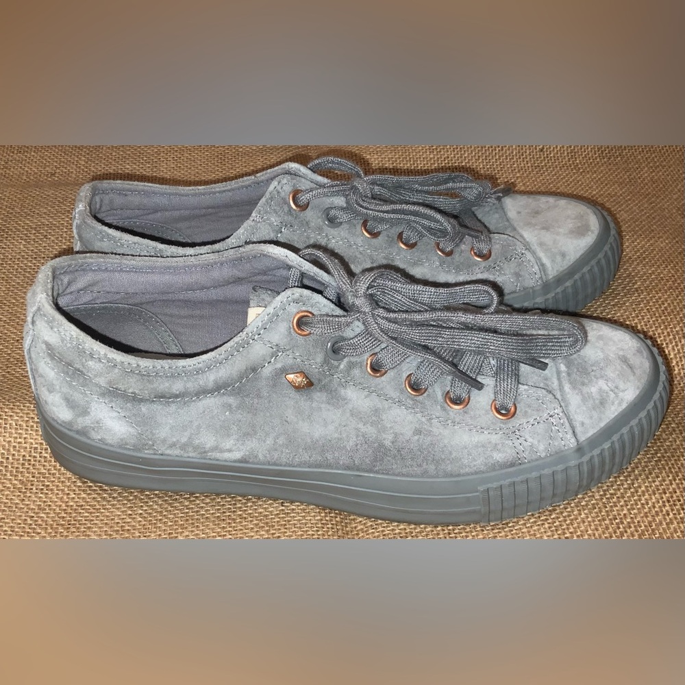 British Knights master Lo Gray Suede Sneakers with Copper Eyelets